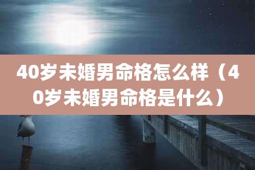 40岁未婚男命格怎么样(40岁未婚男命格是什么)