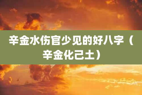 辛金水伤官少见的好八字(辛金化己土)
