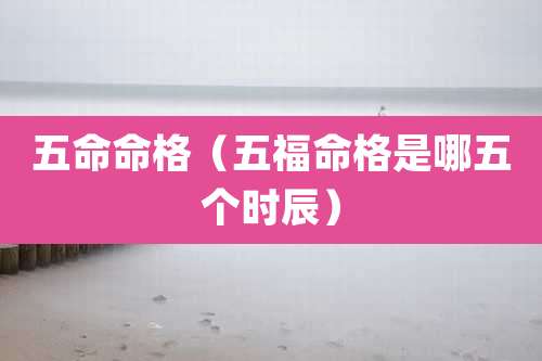 五命命格(五福命格是哪五个时辰)