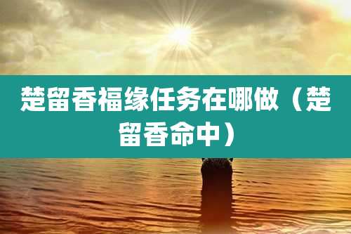 楚留香福缘任务在哪做(楚留香命中)