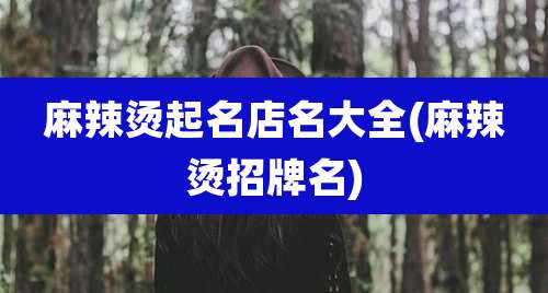 麻辣烫起名店名大全(麻辣烫招牌名)