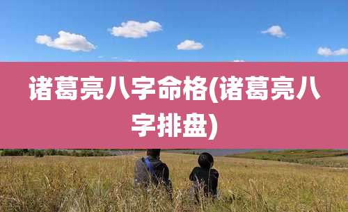 诸葛亮八字命格(诸葛亮八字排盘)