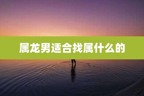 属龙男适合找属什么的