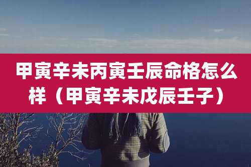 甲寅辛未丙寅壬辰命格怎么样(甲寅辛未戊辰壬子)