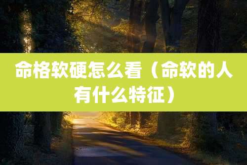 命格软硬怎么看（命软的人有什么特征）