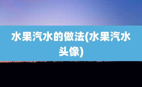 水果汽水的做法(水果汽水头像)