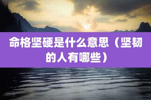 命格坚硬是什么意思（坚韧的人有哪些）