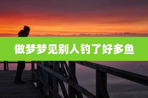做梦梦见别人钓了好多鱼