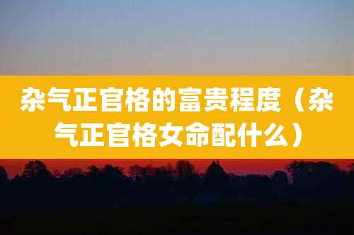 杂气正官格的富贵程度（杂气正官格女命配什么）