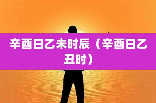 辛酉日乙未时辰（辛酉日乙丑时）