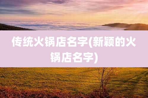 传统火锅店名字(新颖的火锅店名字)