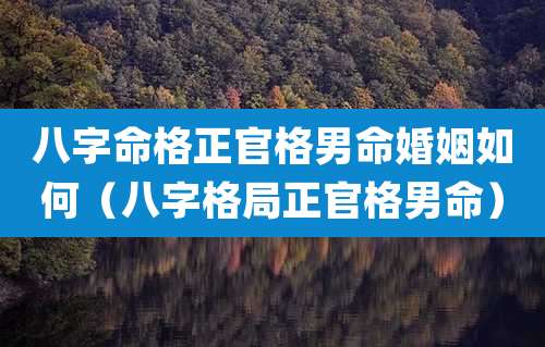 八字命格正官格男命婚姻如何（八字格局正官格男命）