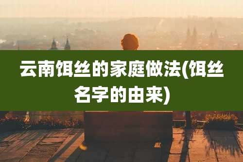 云南饵丝的家庭做法(饵丝名字的由来)