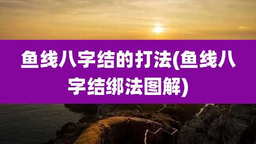 鱼线八字结的打法(鱼线八字结绑法图解)