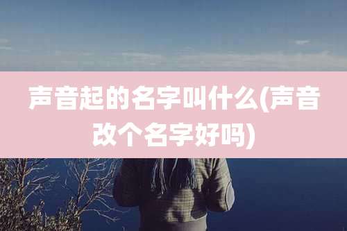 声音起的名字叫什么(声音改个名字好吗)