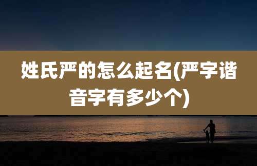 姓氏严的怎么起名(严字谐音字有多少个)