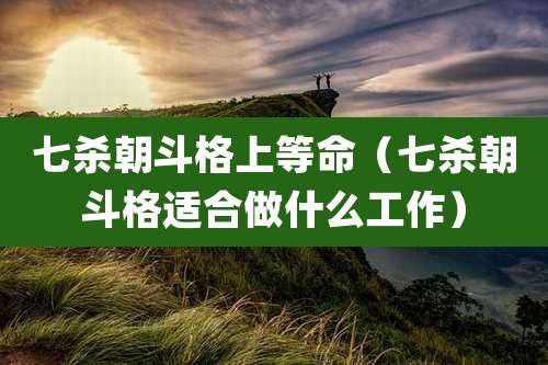 七杀朝斗格上等命(七杀朝斗格适合做什么工作)