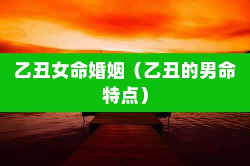 乙丑女命婚姻(乙丑的男命特点)