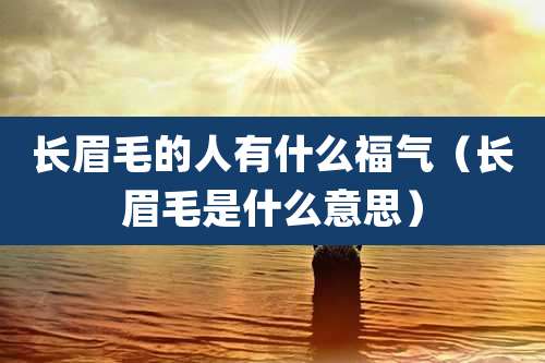 长眉毛的人有什么福气（长眉毛是什么意思）
