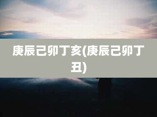 庚辰己卯丁亥(庚辰己卯丁丑)