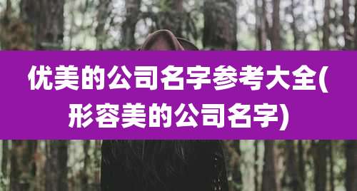 优美的公司名字参考大全(形容美的公司名字)
