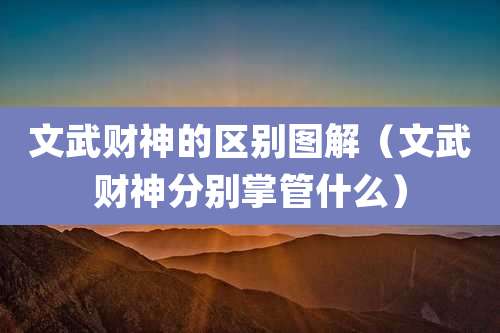 文武财神的区别图解（文武财神分别掌管什么）