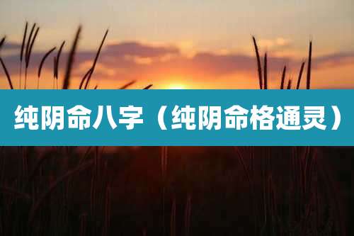 纯阴命八字（纯阴命格通灵）