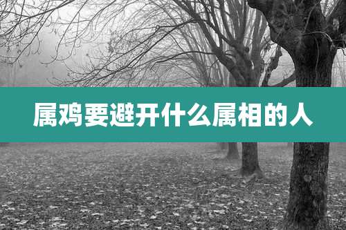 属鸡要避开什么属相的人