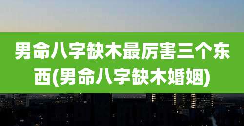 男命八字缺木最厉害三个东西(男命八字缺木婚姻)