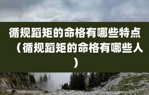 循规蹈矩的命格有哪些特点(循规蹈矩的命格有哪些人)