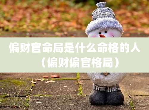 偏财官命局是什么命格的人(偏财偏官格局)