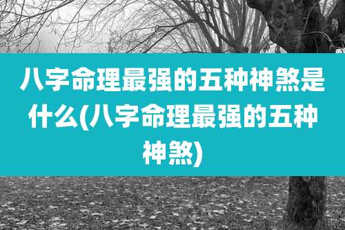 八字命理最强的五种神煞是什么(八字命理最强的五种神煞)