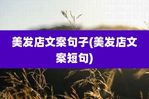 美发店文案句子(美发店文案短句)