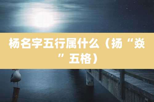 杨名字五行属什么(扬“焱”五格)