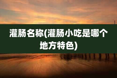 灌肠名称(灌肠小吃是哪个地方特色)