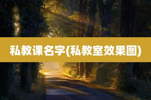 私教课名字(私教室效果图)