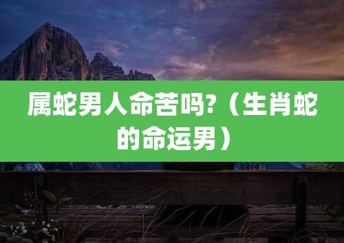 属蛇男人命苦吗?（生肖蛇的命运男）