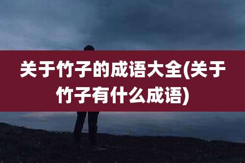 关于竹子的成语大全(关于竹子有什么成语)