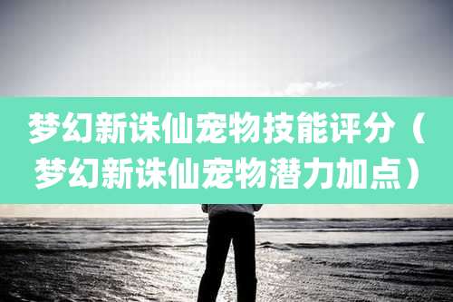 梦幻新诛仙宠物技能评分(梦幻新诛仙宠物潜力加点)