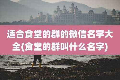 适合食堂的群的微信名字大全(食堂的群叫什么名字)