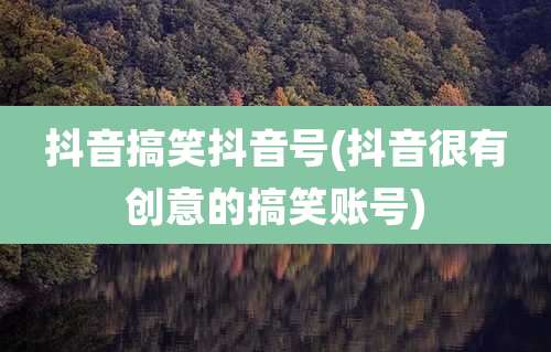 抖音搞笑抖音号(抖音很有创意的搞笑账号)