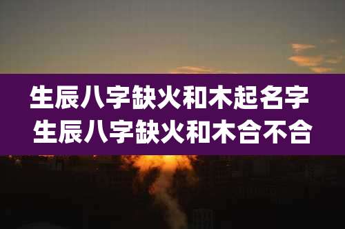 生辰八字缺火和木起名字 生辰八字缺火和木合不合
