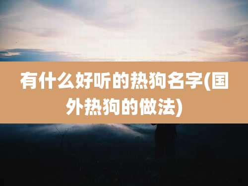 有什么好听的热狗名字(国外热狗的做法)