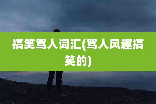 搞笑骂人词汇(骂人风趣搞笑的)