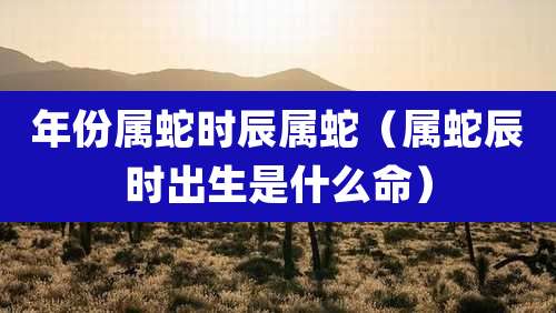 年份属蛇时辰属蛇（属蛇辰时出生是什么命）