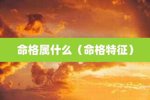 命格属什么（命格特征）