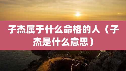 子杰属于什么命格的人(子杰是什么意思)