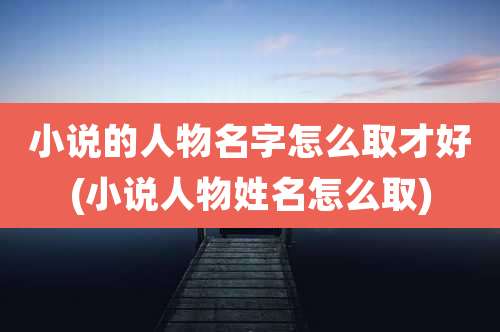 小说的人物名字怎么取才好(小说人物姓名怎么取)