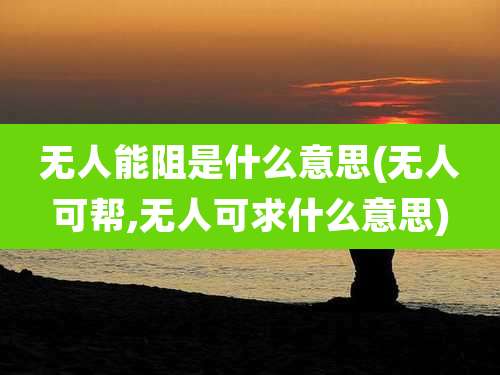 无人能阻是什么意思(无人可帮,无人可求什么意思)