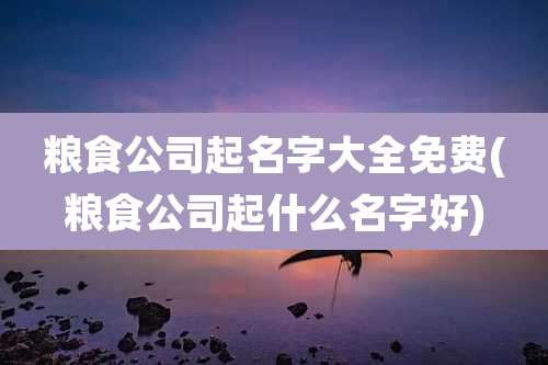 粮食公司起名字大全免费(粮食公司起什么名字好)